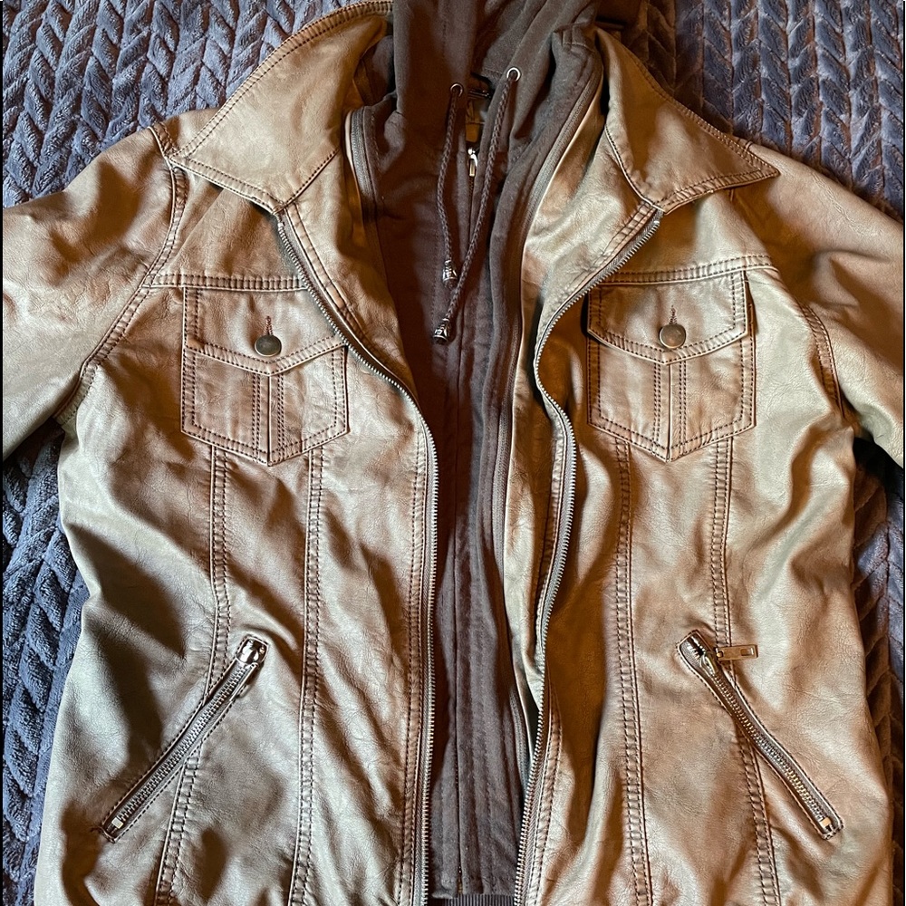 vegan leather coalition bomber jacket